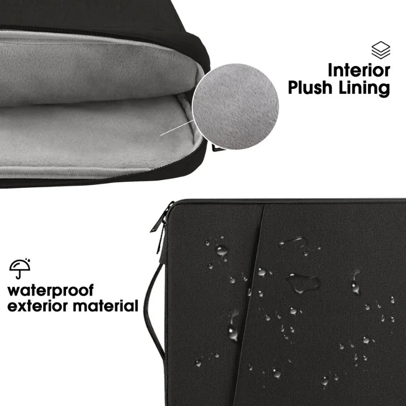 Waterproof Laptop Sleeve 11–16 Inch (30–40 cm) with Handle — Shockproof Zippered Case for Laptops & Ultrabooks