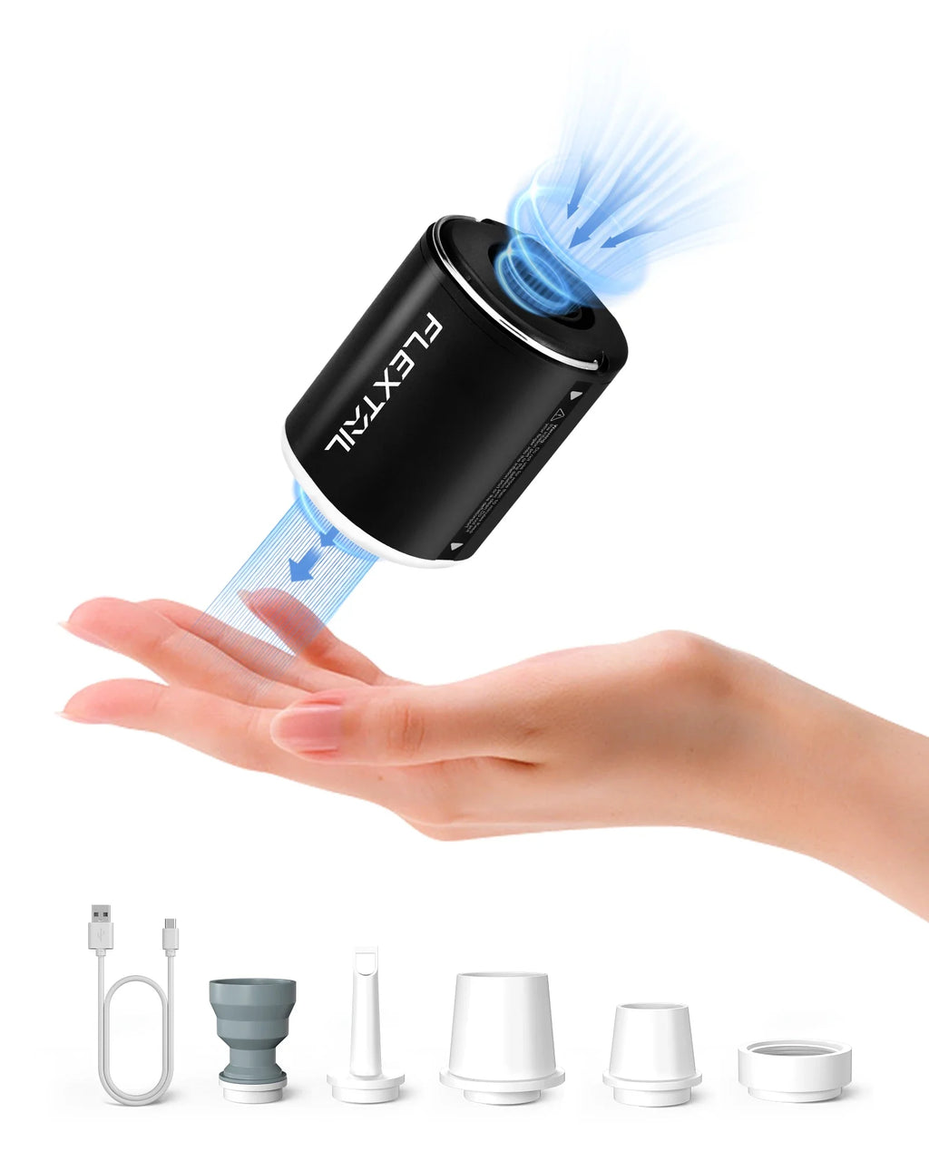 Mini 4 kPa (0.58 psi) Rechargeable Electric Air Pump – Portable Inflator for Air Beds, Sleeping Pads, Pool Floats & Vacuum Bags