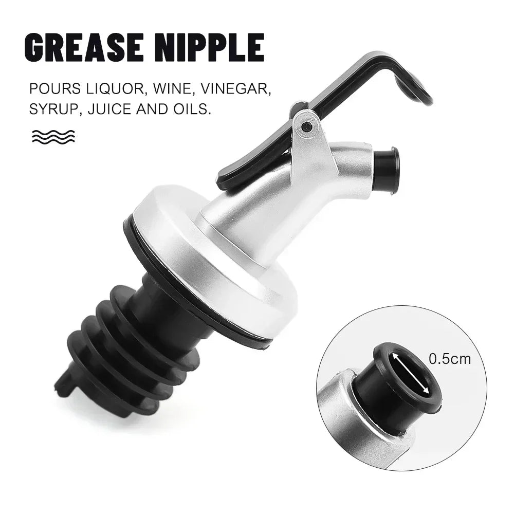 1/3/5-Pack Leak-Proof Oil Bottle Pourer Stopper – Locking Nozzle for Oil, Vinegar, Wine & Liquor
