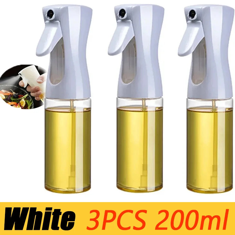 Oil Spray Bottle & Oil Brush — Nebulizing Kitchen Mister, 200/300/500 ml (6.8/10.1/16.9 fl oz) for Cooking, BBQ & Baking