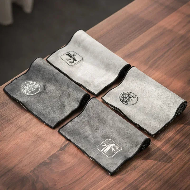 Water-Absorbent Tea Towel Thick Cotton-Linen Tea Cloth Pad 11.5 x 6.7 in (29.2 x 17 cm) Zen Tea Table Mat
