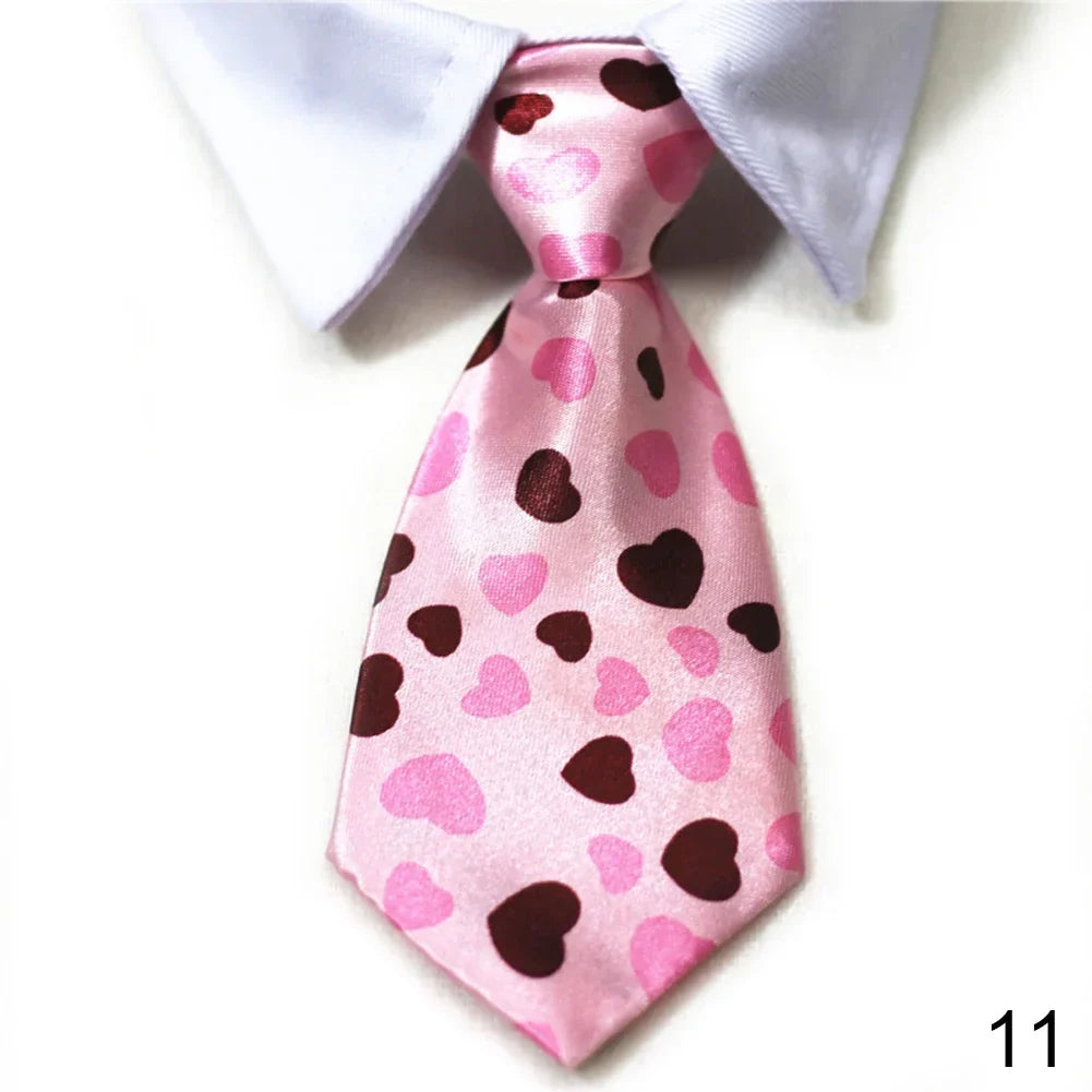 Pet Bow Tie Collar Tuxedo - Formal Necktie for Dogs & Cats, Small & Medium (32cm/12.6in, 40cm/15.75in) - 12 Colors