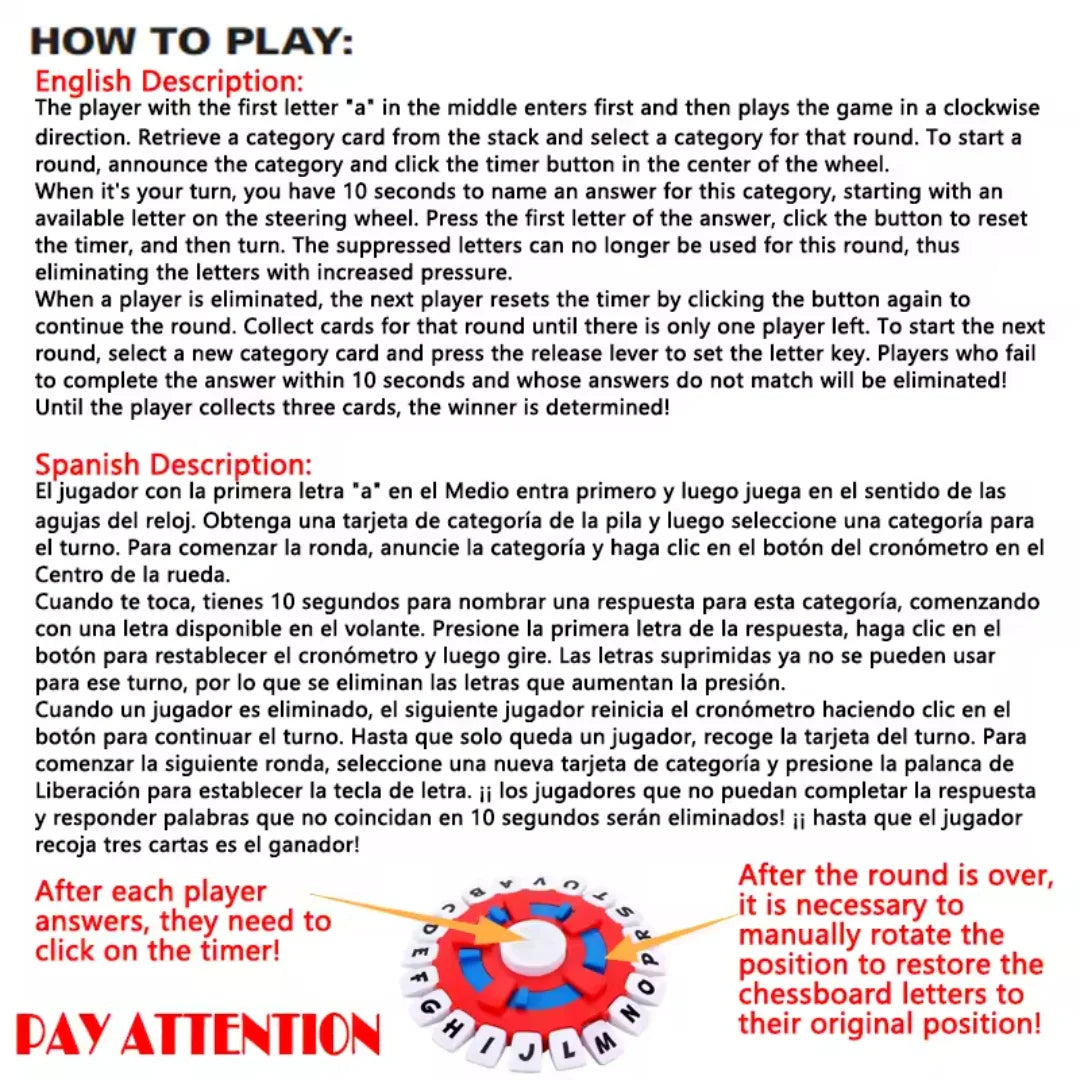 Basta Spanish Letter Board Game – Fast-Paced Family & Party Word Game for Kids & Adults