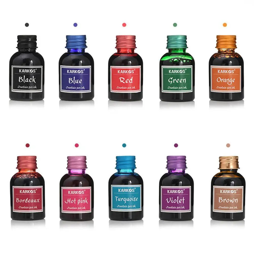 30ml Fountain Pen Ink Bottle (1.01 fl oz) — Water-Based Calligraphy Refill Ink for Stationery & School
