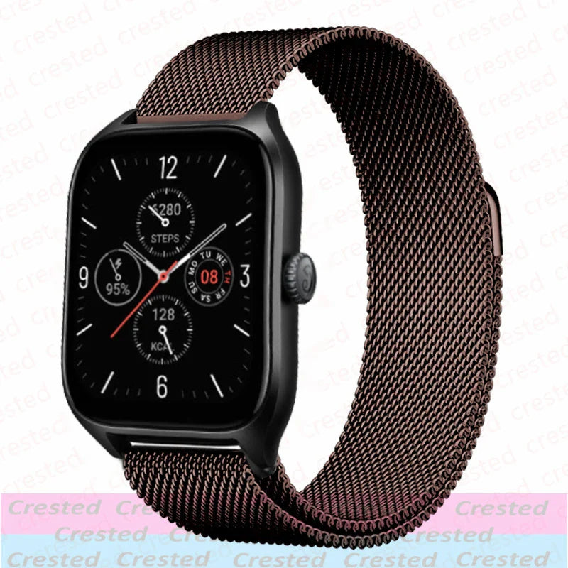 20mm/22mm Milanese band For Amazfit GTS/2/2e/3/4/GTS2 Mini/GTR 42mm/47mm/GTR2/3/4/Pro stratos Metal Bracelet Amazfit bip strap