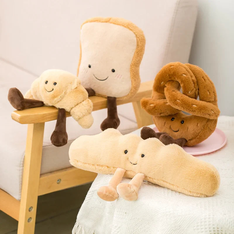 Cartoon Egg and Toast Plush Pillow Breakfast Stuffed Doll Cute Food Plush Gift
