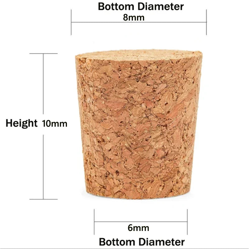 Wooden Conical Cork Stoppers - 5/10/20/50 Pack for Wine Bottles, Crafts & DIY