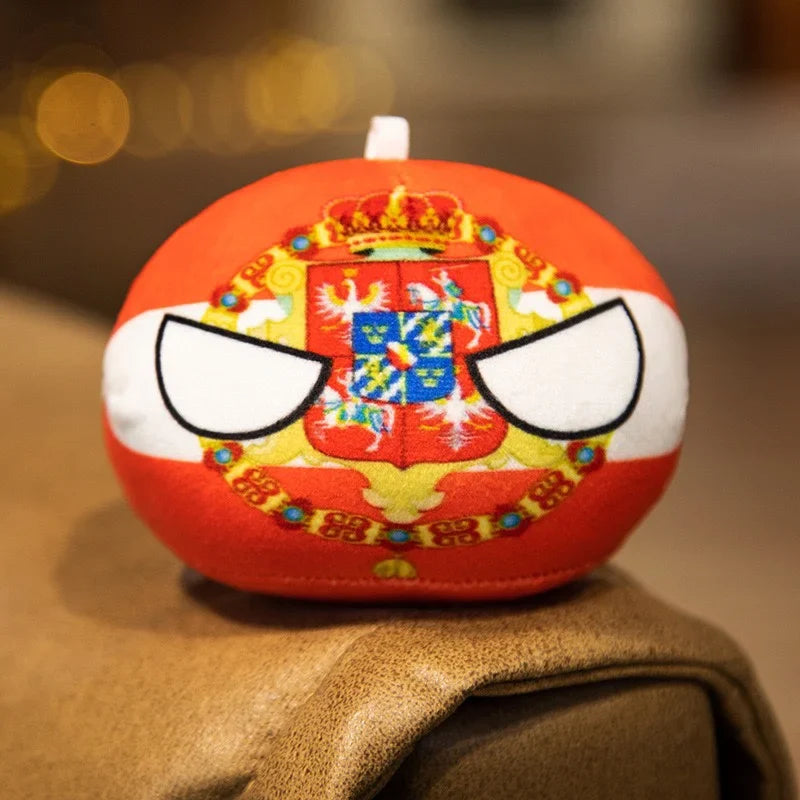 Polandball Countryball Plush Keychain 10 cm (3.9 in) 70 Designs Country Ball Pendant Stuffed Toy for Kids