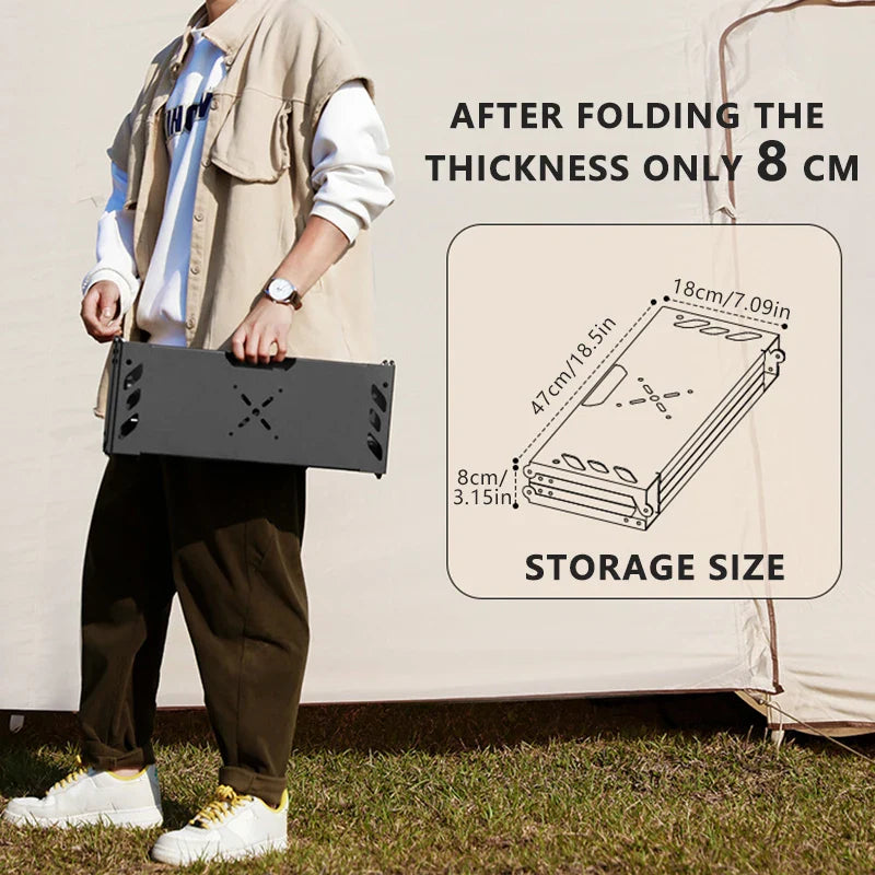 Folding Aluminum Camping Table 72 x 47 cm (28.3 x 18.5 in) Adjustable Height 34/54 cm (13.4/21.3 in) Portable Picnic BBQ Table