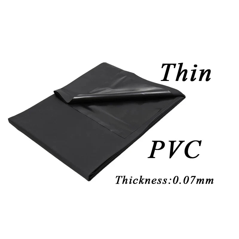 Black Waterproof PVC Bed Sheet – Oil-Resistant Thick Mattress Protector Fits 1.2 / 1.5 / 1.8 / 2.0 m Beds (220×130 / 220×160 / 220×200 cm | 86.6×51.2 / 86.6×63.0 / 86.6×78.7 in)