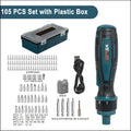 3.6V Mini Cordless Electric Screwdriver — Torque Adjustable Straight Handle, 6.35mm (1/4") Hex Chuck, 1300mAh Lithium Battery
