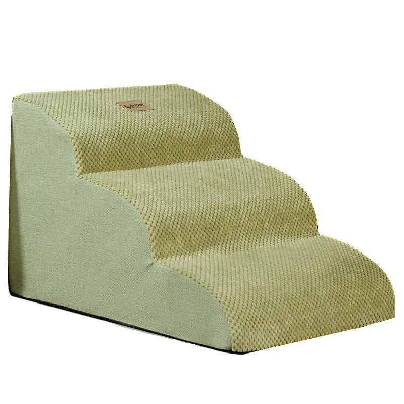 2-Step Pet Stairs for Small & Senior Dogs, Anti-Slip Coral Fleece Ramp with Removable Zipper Cover (36 x 40 x 30 cm | 14.2 x 15.7 x 11.8 in)