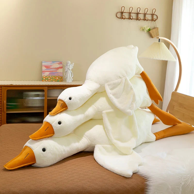 Giant White Goose Plush Pillow 90-190 cm (35-75 in) Large Cuddly Throw Pillow Doll for Bed Sleep Birthday Gift