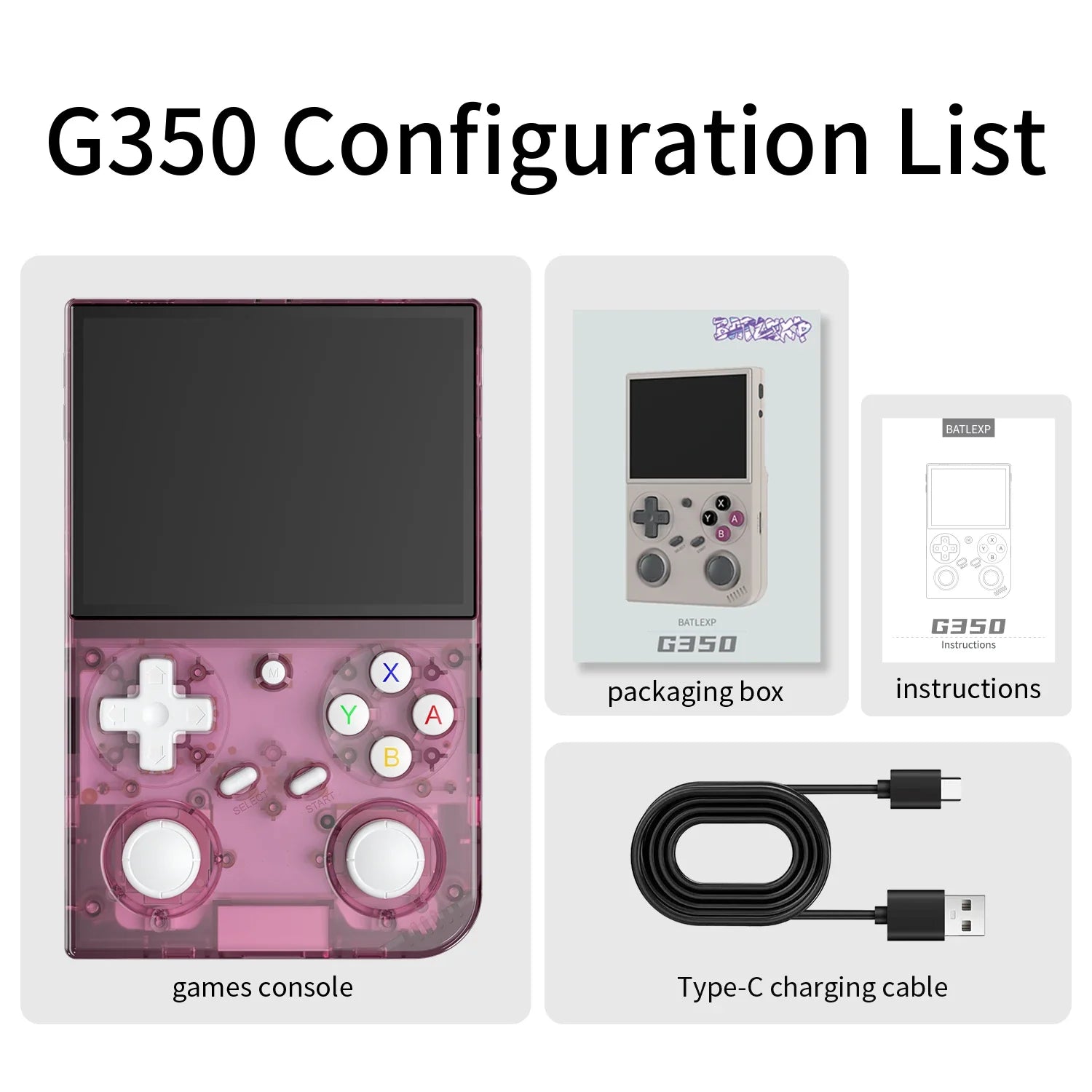 Retro Handheld Game Console 3.5-inch IPS 640x480 Linux 64-bit Quad-Core Portable Pocket Player 64GB 4000+ Games