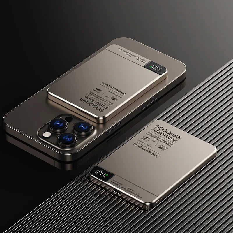 10000mAh Magnetic Wireless Power Bank 20W PD Fast Charge Qi2 MagSafe-Compatible Portable Charger