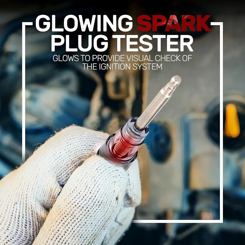 In-Line 12V Spark Plug Tester Ignition Coil Engine Test Light for Car Motorcycle Lawn Mower