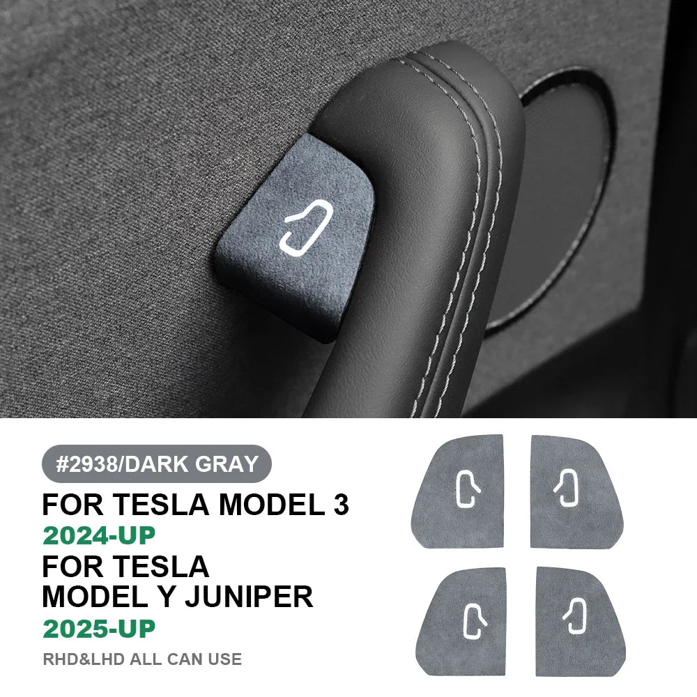 Premium Italian Alcantara Suede Door Switch Trim Cover - Interior Car Accessories (4-Pack)