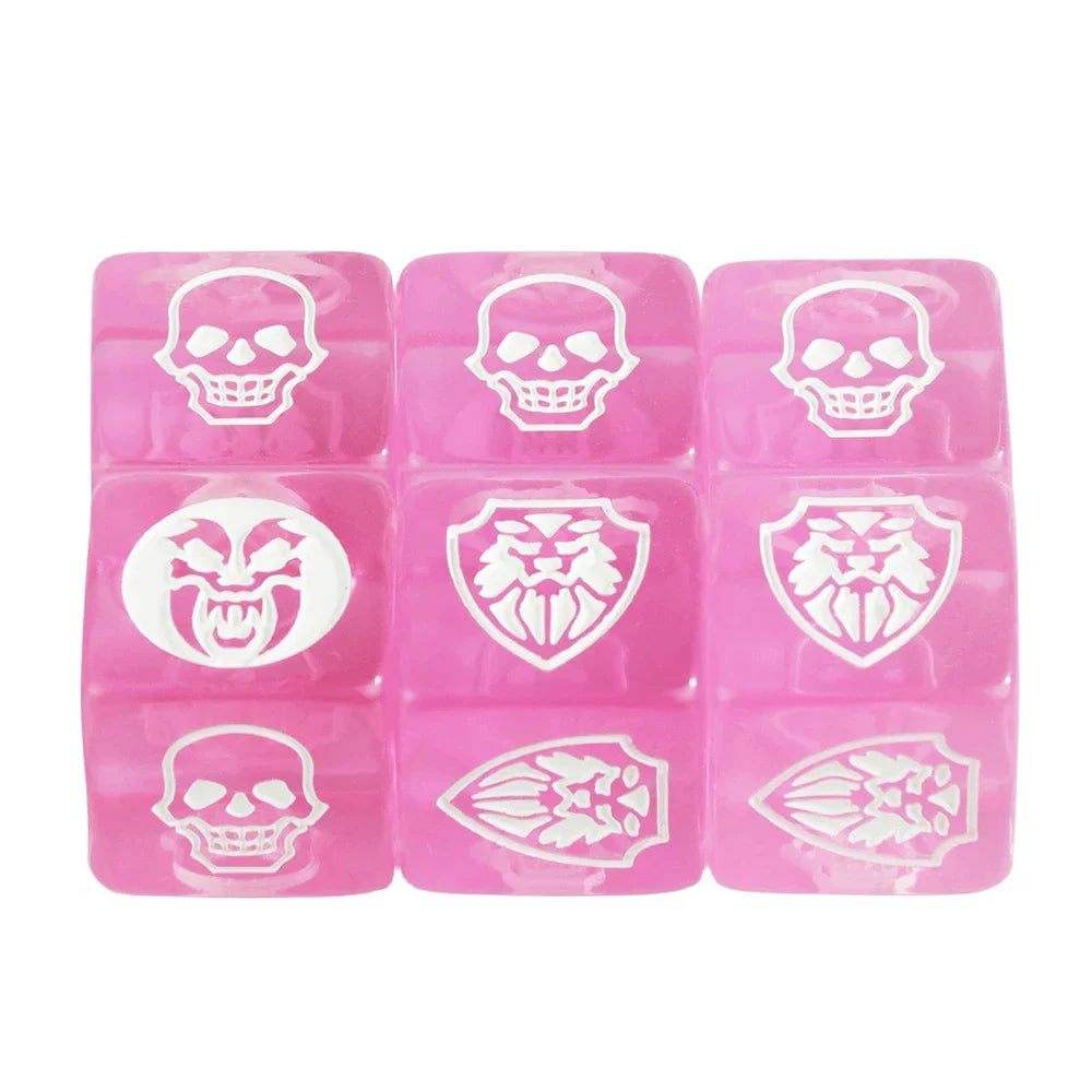 6-Pack 16mm D6 Game Dice - Transparent, Opaque & Marble Colors for Board Games & Tabletop RPGs