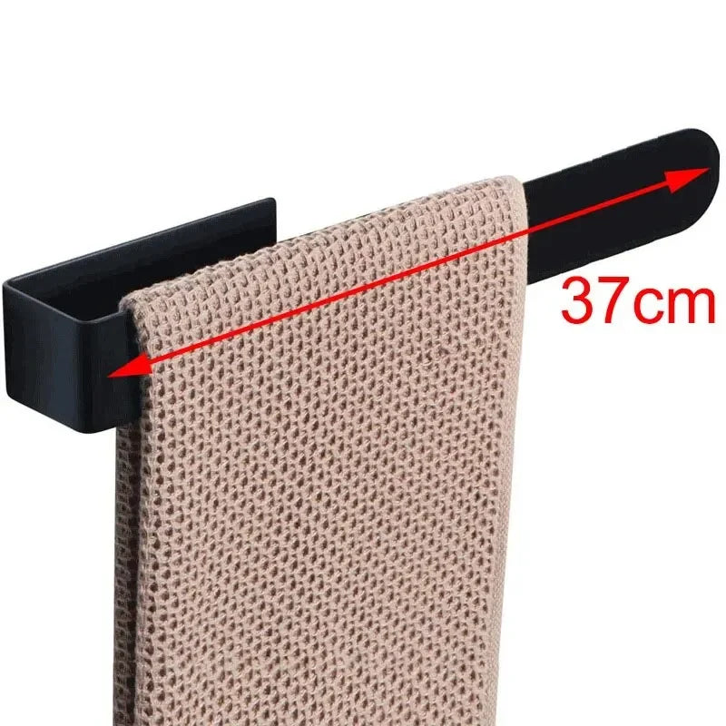 Self-Adhesive 304 Stainless Steel Towel Rack - Single Rod, 23cm / 37cm (9.1" / 14.6") Brushed Finish No-Drill Bathroom & Kitchen Towel Bar