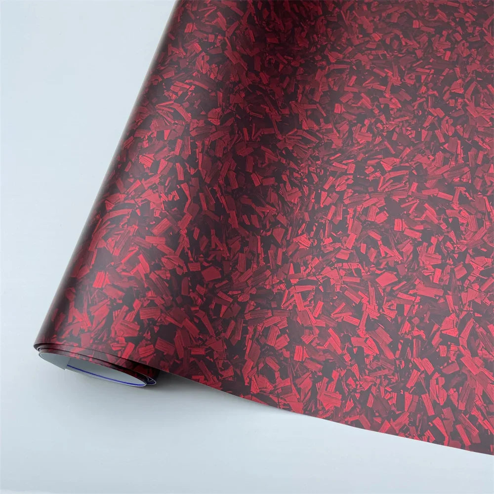 Forged Carbon Fiber Vinyl Wrap Roll Adhesive Car Wrap Film Gloss Matte Black Silver Red