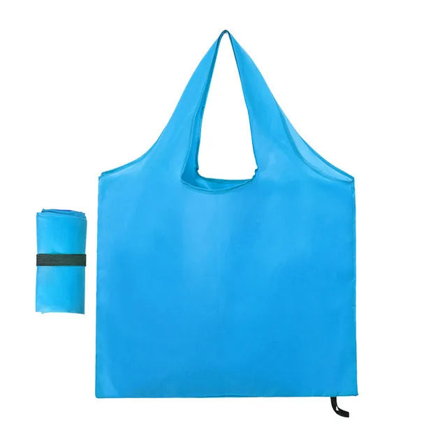 Foldable Reusable Grocery Tote Bag, Lemon Print Eco-Friendly Travel & Beach Pouch