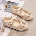 Girls Princess Glitter Ballet Flats, Rhinestone Party & Wedding Shoes — PU Leather, Non-Slip Rubber Sole