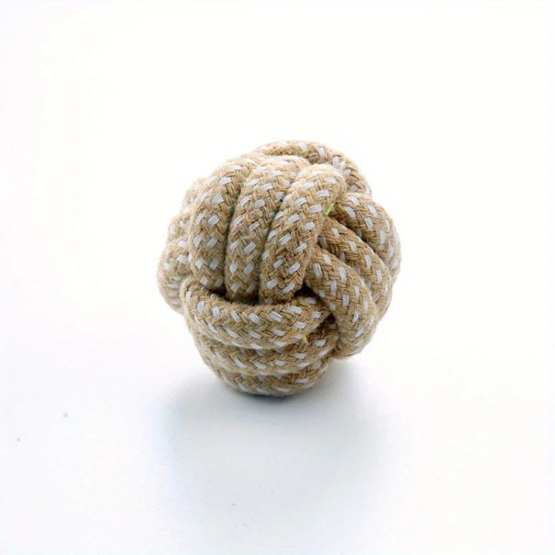 Candy-Colored Cotton Rope Ball Chew Toy for Dogs & Cats — Durable Tug & Fetch Pet Toy