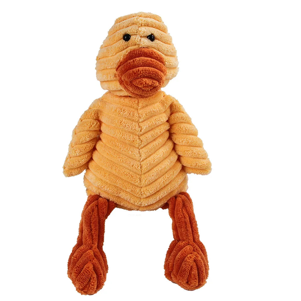 Dog Chew Toy Corduroy Plush Squeaky Molar Tooth Cleaner Training Toy for Large Dogs Monkey and Pig Designs