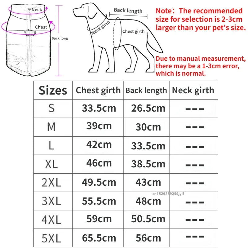 Waterproof Padded Dog Coat – Warm Winter Vest Jacket with Zipper for Small, Medium & Large Dogs