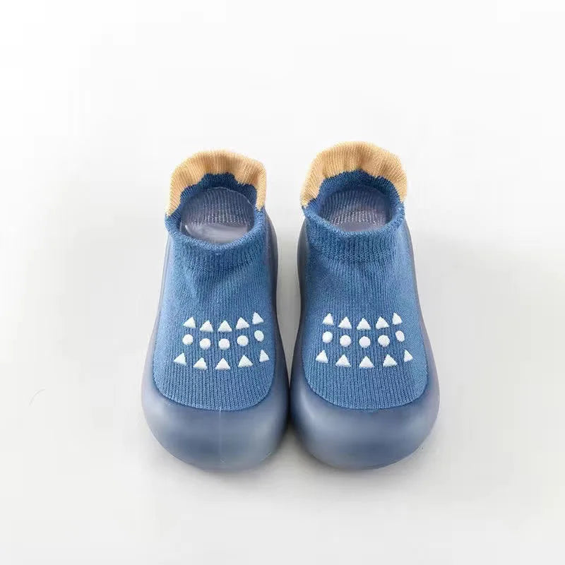 Combed Cotton Anti-Slip Breathable Soft Sole Baby First Walker Shoes Mesh Floor Socks