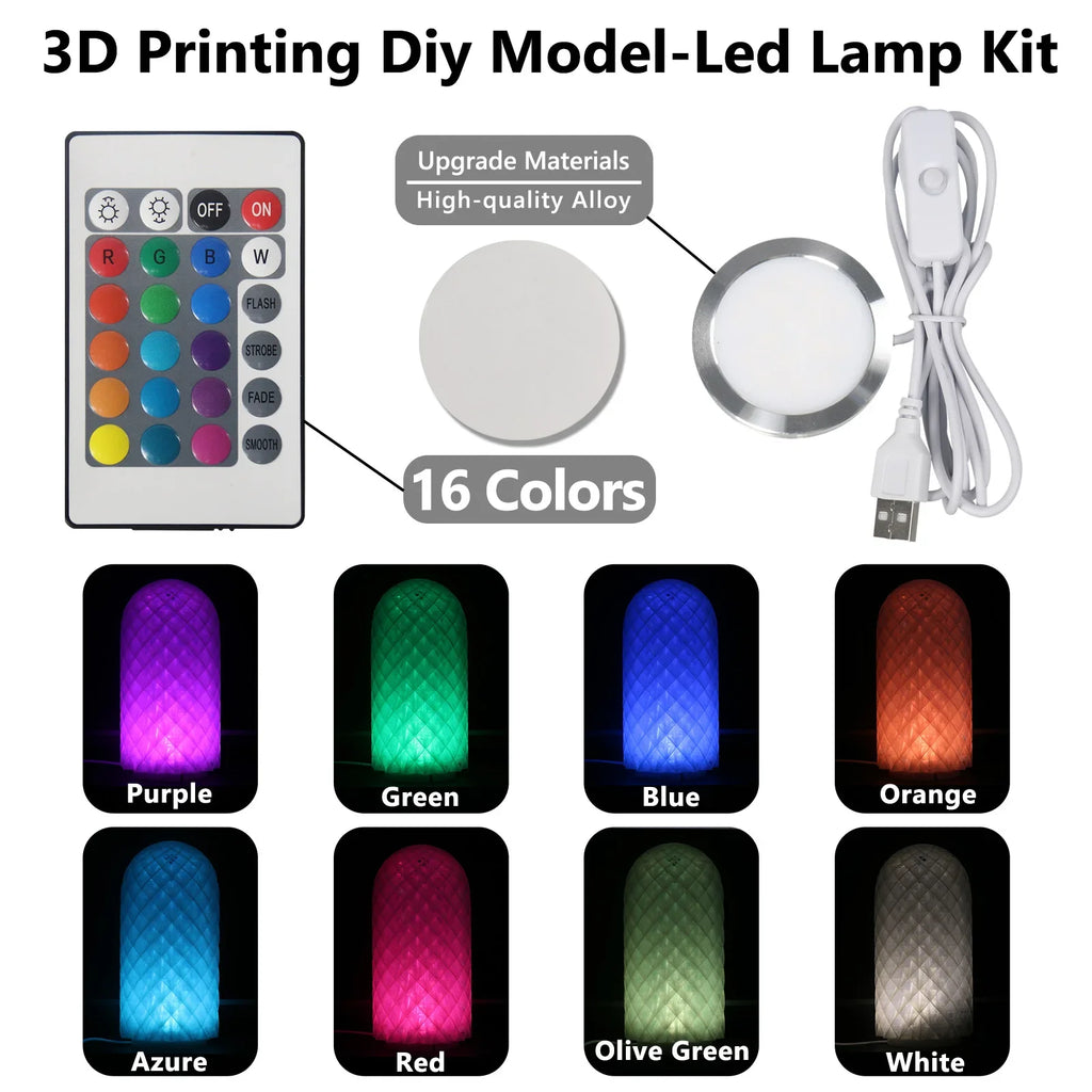 DIY 3D Printing Model Kit – Aviation Engine, Wireless Mouse & LED Light Parts for Makers