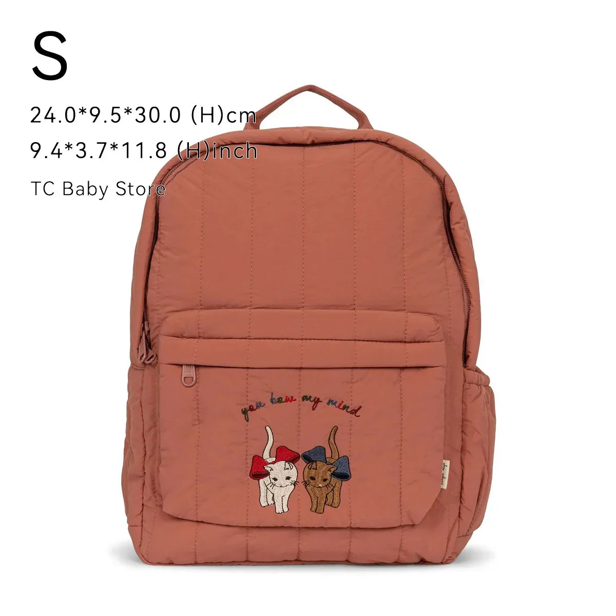 Cherry Parent-Child Kids Backpack — Kindergarten School Bag (Small & Large S/L) Lightweight Cotton Travel Bag for Boys, Girls & Moms