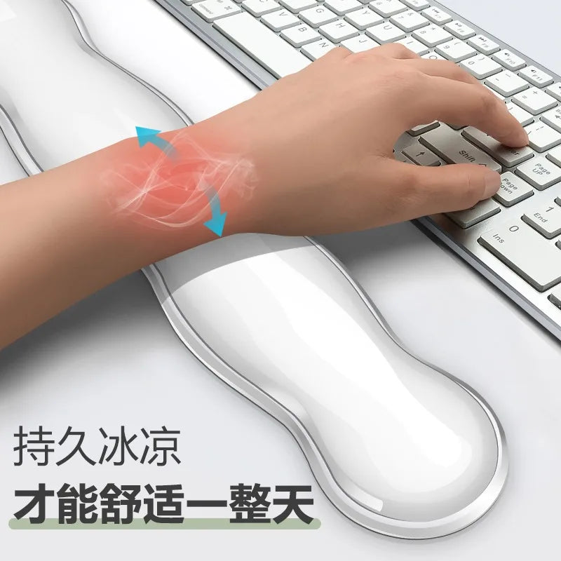 Transparent Anti-Slip Rubber Mouse Pad with Ergonomic Wrist Rest - Desk & Gaming