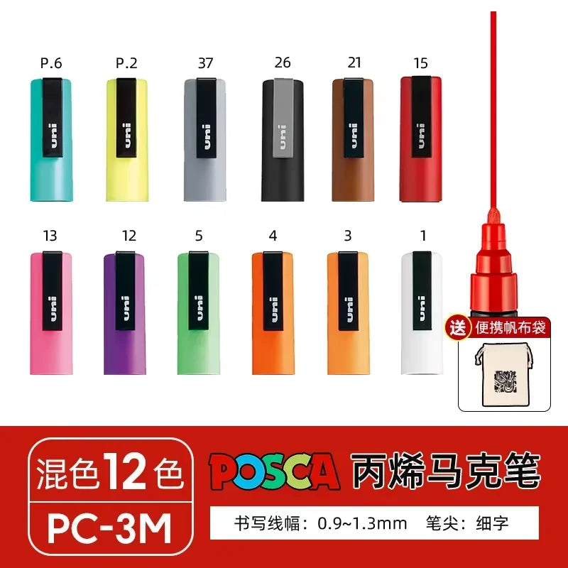 Acrylic Paint Marker Set – Waterproof Permanent Paint Pens for Fabric, Glass, Metal & Rock, Fine/Medium/Broad Tips, Assorted Color Packs