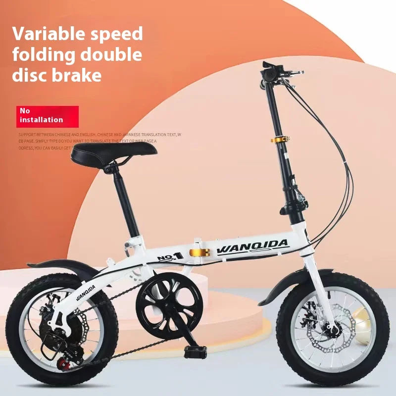 12-Inch (30 cm) Mini Folding Bike — Ultra-Light Unisex City Bicycle with Front & Rear Disc Brakes