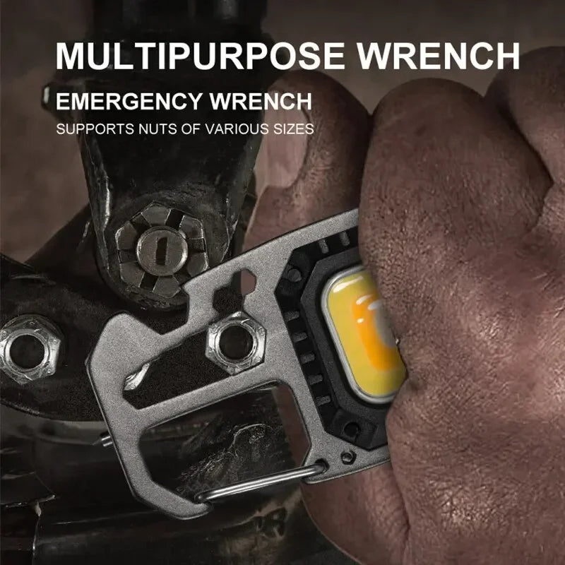 Portable Mini Rechargeable COB Keychain Light with Screwdriver LED EDC Camping Emergency Flashlight