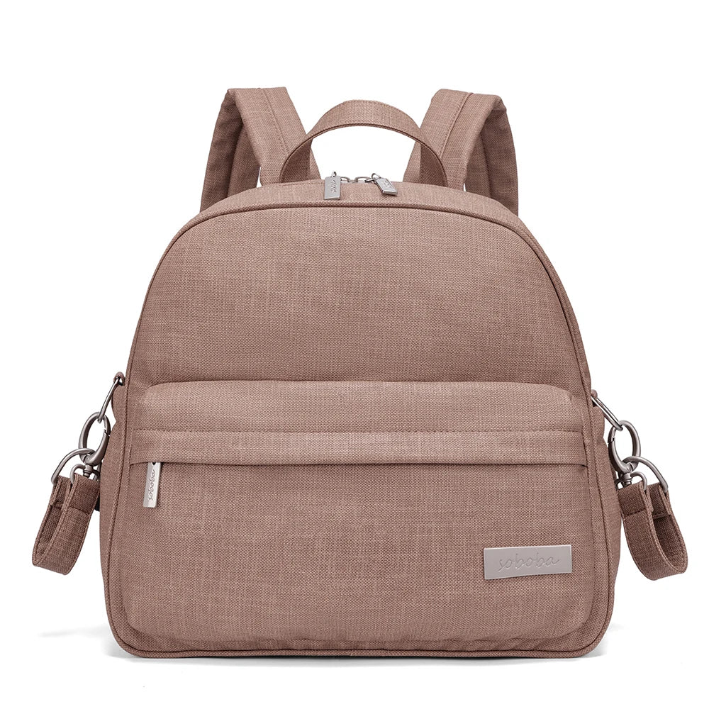 Stylish Waterproof Diaper Backpack for Women — Large Capacity Multi-Functional Nappy Changing Bag with 2 Straps
