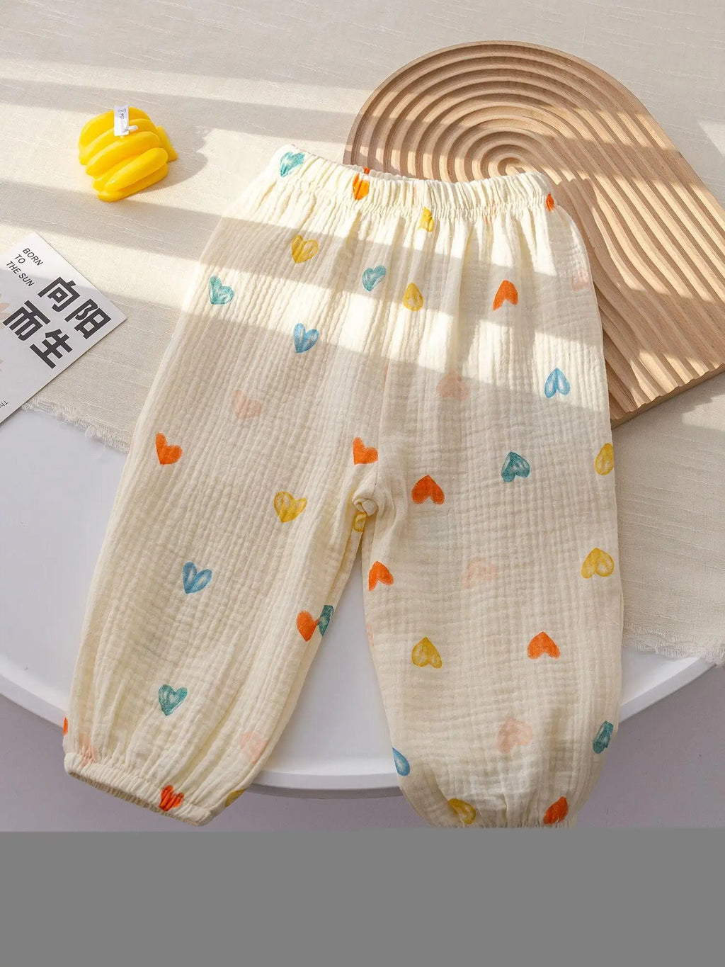 Baby & Toddler Unisex Cotton Harem Pants - Printed Summer Loose Full-Length Trousers (2T-7T / 80-120 cm)