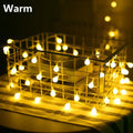 13 m (42.7 ft) LED Ball String Lights – Outdoor Globe Fairy Lights, Battery/USB/220V, Warm & Cool White – Party, Wedding & Garden Decor