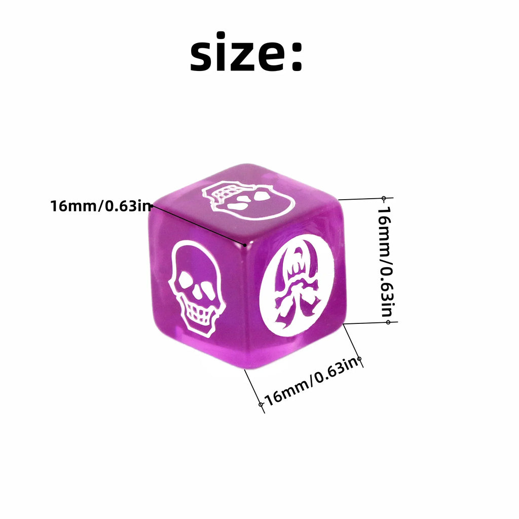 6-Pack 16mm D6 Game Dice - Transparent, Opaque & Marble Colors for Board Games & Tabletop RPGs