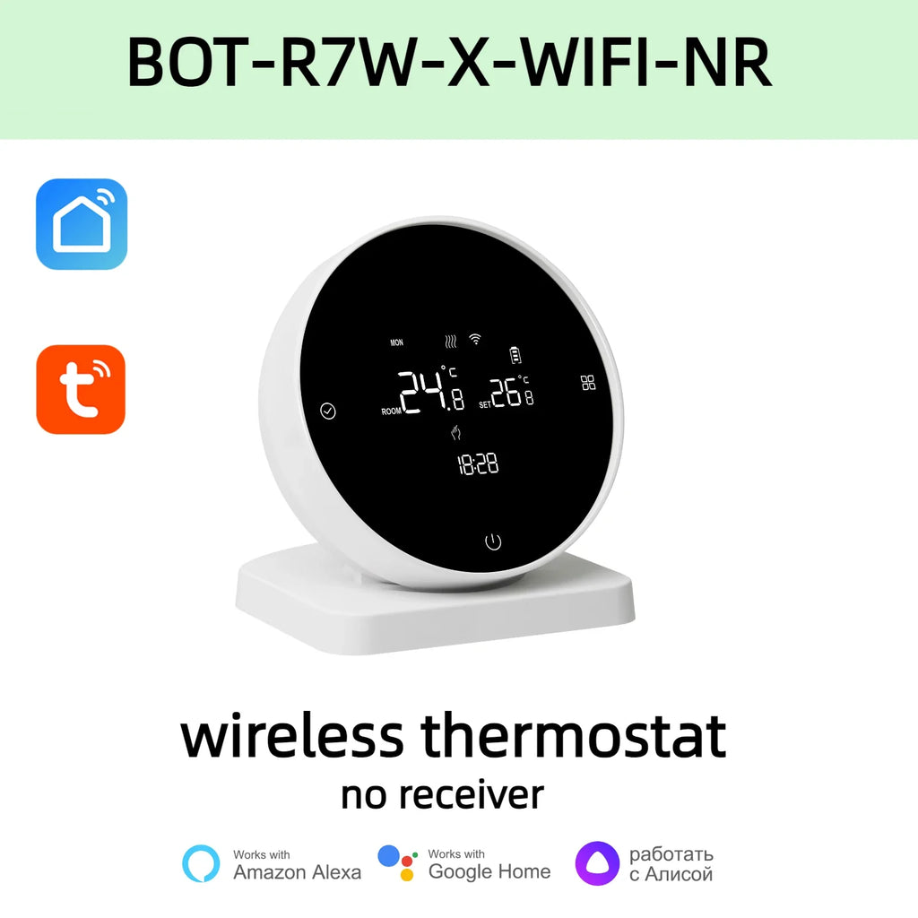 8-Zone Wireless Thermostat Hub – Central Heating Controller for Underfloor Heating, Boiler & Pump Control (Tuya/Smart Life, Alexa, Google Home)