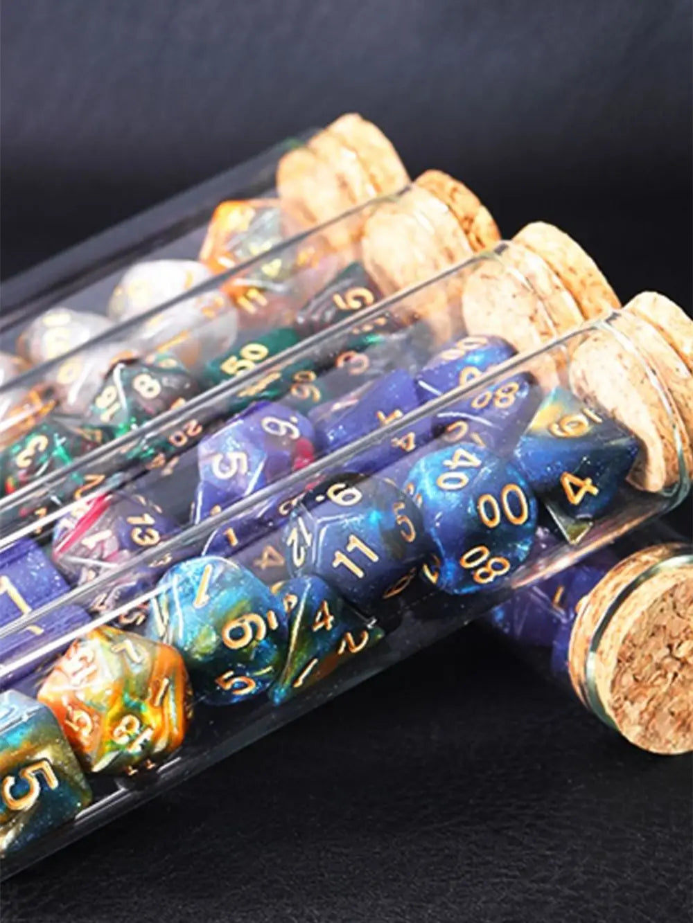 Transparent 7-Piece Polyhedral RPG Dice Set – D&D & Call of Cthulhu Tabletop Dice, Potion Flask Style