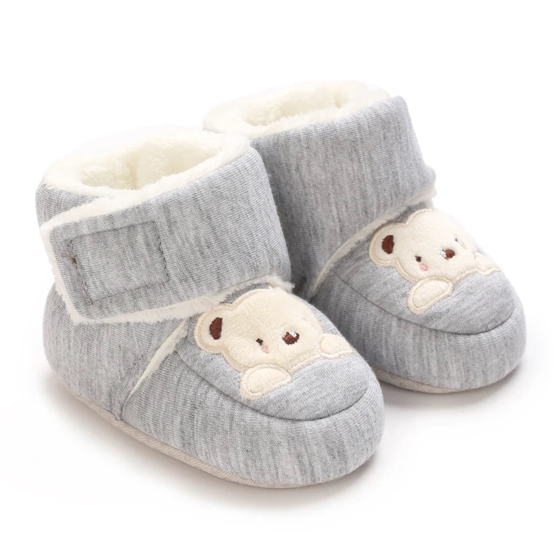Winter Baby Boots Cartoon Soft-Sole Anti-Slip Warm Toddler Walking Booties for Boys & Girls