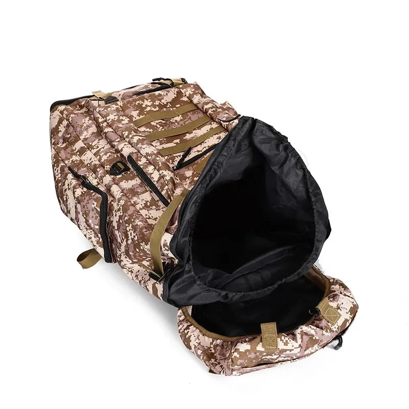 Tactical Mountaineering Backpack 80L / 100L (≈21 / 26 US gal) – Large Hiking, Camping & Travel Rucksack with Molle, Oxford Polyester