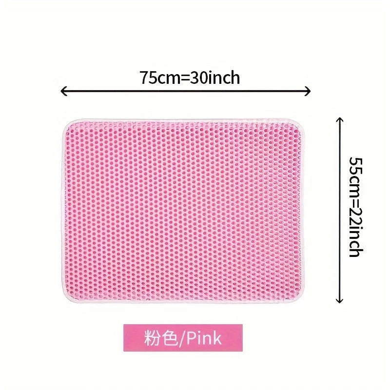 Large Cat Litter Mat – Honeycomb Double-Layer Waterproof EVA Mat for Litter Scatter Control & Easy Cleaning