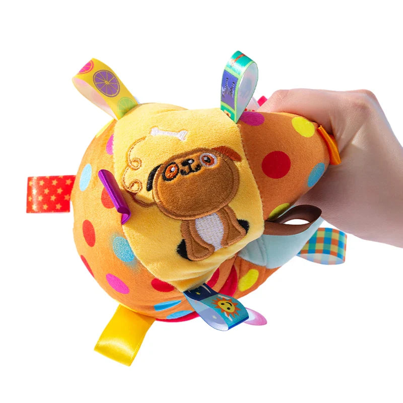 Plush Vocal Toy Ball with Bells - Interactive Chew & Tooth-Cleaning Pet Toy for Dogs, Puppies & Cats (6 in / 15 cm)