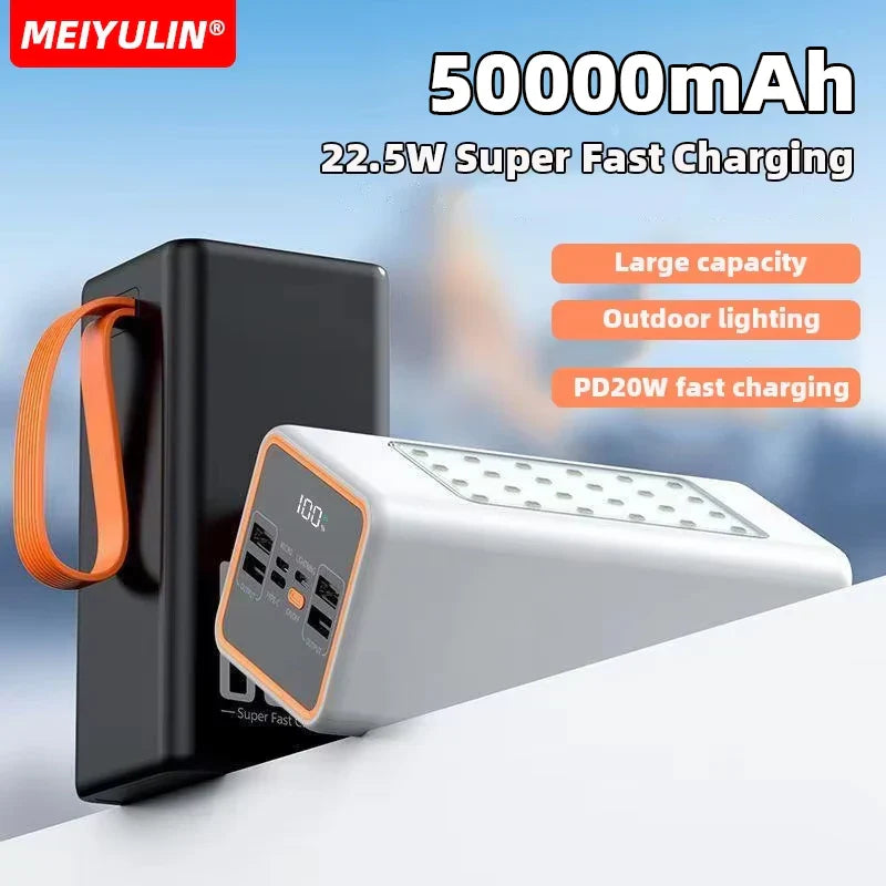 50000/30000mAh High-Capacity Power Bank 22.5W USB-C Fast Charging Portable External Battery for iPhone Samsung Xiaomi