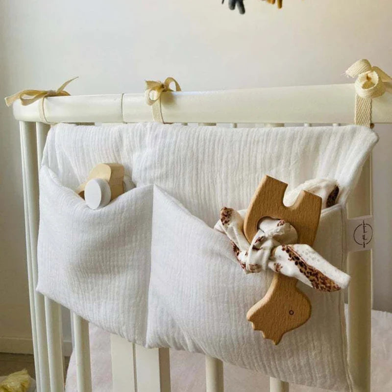 Baby Diaper Bag & Crib Hanging Organizer - Bed Headboard Storage Bag for Newborns & Toddlers (15 x 7.5 in / 39 x 20 cm)