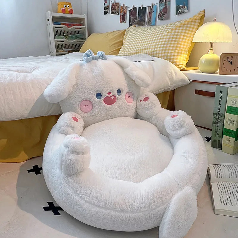 Toddler Convertible Sofa Bed Plush Kids Armchair with Removable Washable Cover for Nursery & Playroom, Gray/Black/White