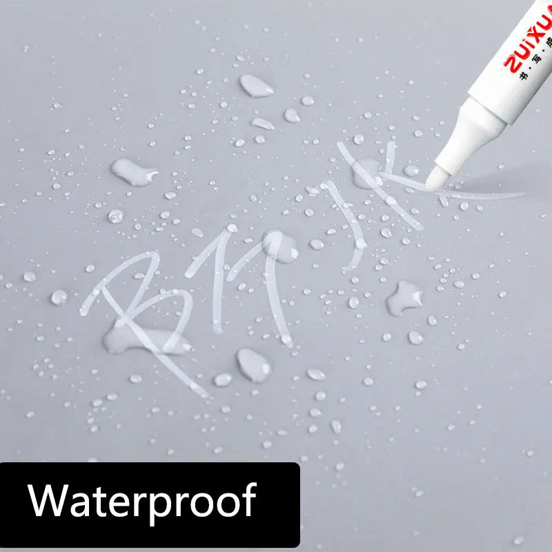 White Opaque Oily Waterproof Gel Marker Pen - Multi Nib Sizes 0.8/1.0/2.0/2.8mm for DIY, Graffiti, Sketching